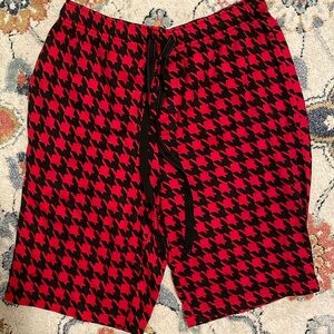 NWOT Mens Houndstooth Plush Lounge Shorts